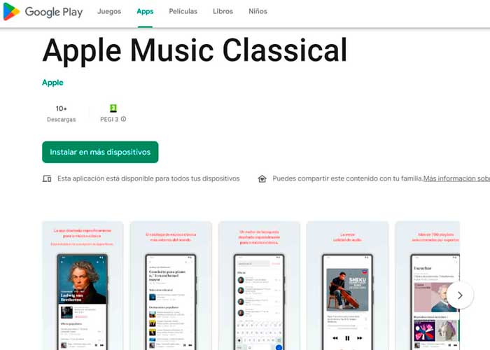 ¡Genial! Llega al sistema Android, Apple Music Classical 