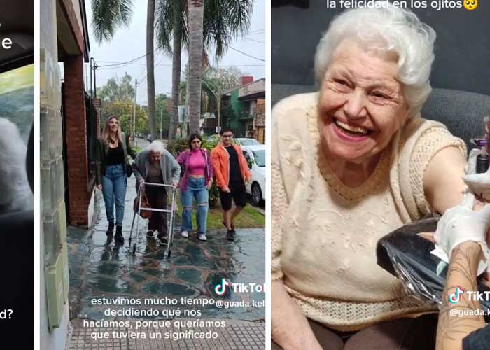 Abuelita sin tanto cuanto se hace su primer tatuaje 