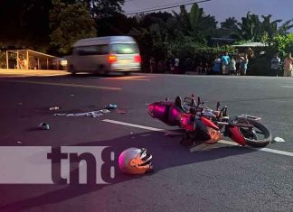 Foto: Un lesionado tras accidente provocado por vehículo que se dio a la fuga en Diriamba / TN8