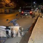 Pasajera lesionada por choque de camioneta y motocicleta en Juigalpa, Chontales