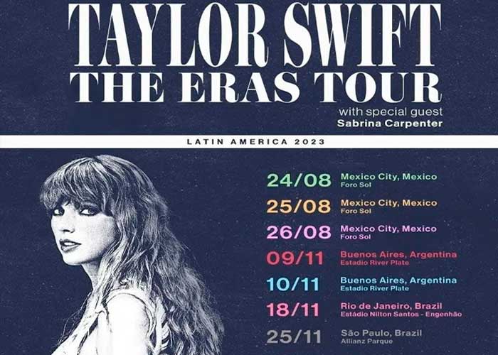 ¡Por fin! Taylor Swift anuncia su cuarto tour por América Latina 