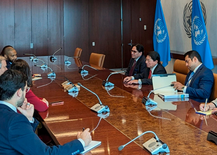 Secretario General de Naciones Unidas y el Canciller Denis Moncada sostienen reunión