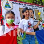 Carlos Fonseca honrado por estudiantes de la UNAN Managua