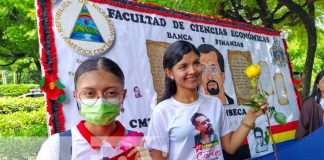 Carlos Fonseca honrado por estudiantes de la UNAN Managua