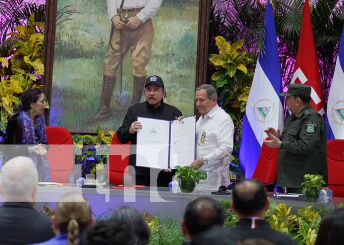 Foto: Presidente Daniel Ortega en acto por 37 años del fallo histórico contra EEUU en la CIJ / TN8
