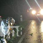 Motociclista se fractura la pierna al perder el control, Km 148.5 en Chontales