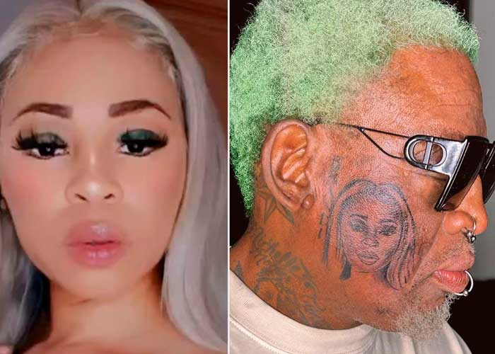 ¡No lo vas a creer! Rodman se tatúa la cara de su "jaña" en su mejía 