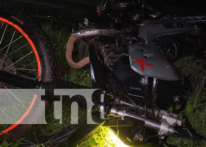 Motociclista lesionado tras impacto con un vehículo en la salida de Juigalpa al Rama