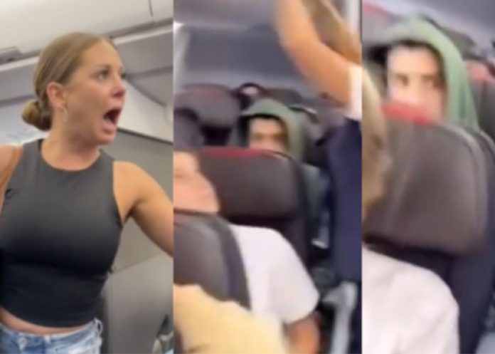 Pasajero de un vuelo de American Airlines enloquece a una mujer abordo, tras una acalorada discusión sobre conjetuas sobrenaturales.