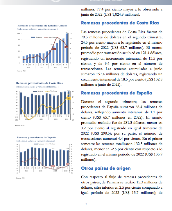 Informe Trimestral de Remesas Segundo trimestre 2023