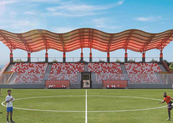 En saludo al 44/19 inicia la construcción del Estadio de Fútbol Vidal Ale-jandro Hernández