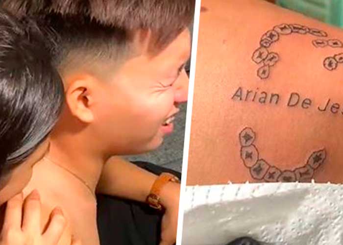 Se vuelve viral tras tatuarse la mordida de su novia