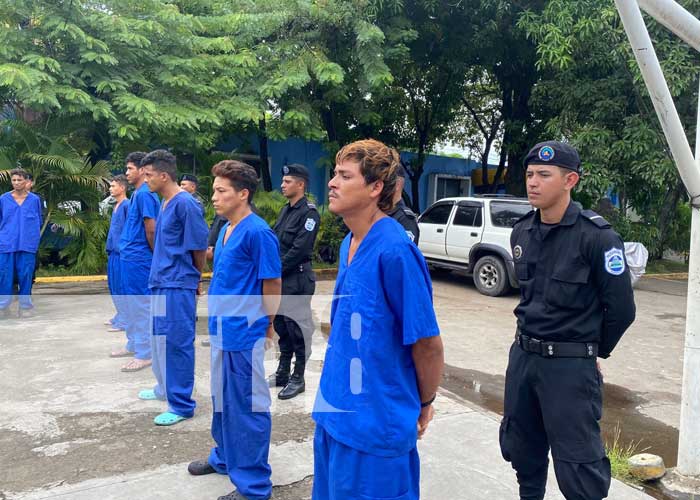 Presuntos delincuentes detenidos por la policía en los departamentos de Nicaragua