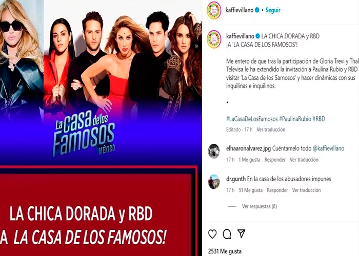 La agrupación RBD formarán parte de "La Casa de los Famosos"