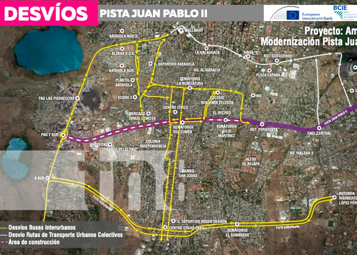 Ojo: Así será el nuevo recorrido de la Ruta 210 en Managua