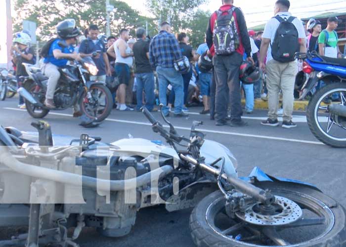 Dos lesionados de gravedad fue el saldo de un accidente registrado en la Carretera Norte, Managua