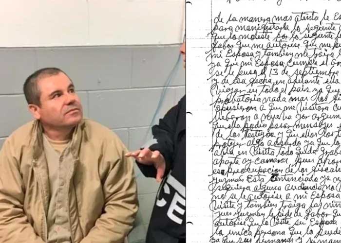 El Chapo pide a juez autorice visita de su esposa e hijas