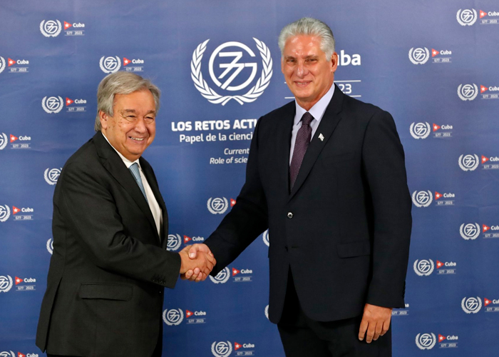 "El mundo le está fallando a los países en desarrollo", denunció Guterres, en el G77 y China
