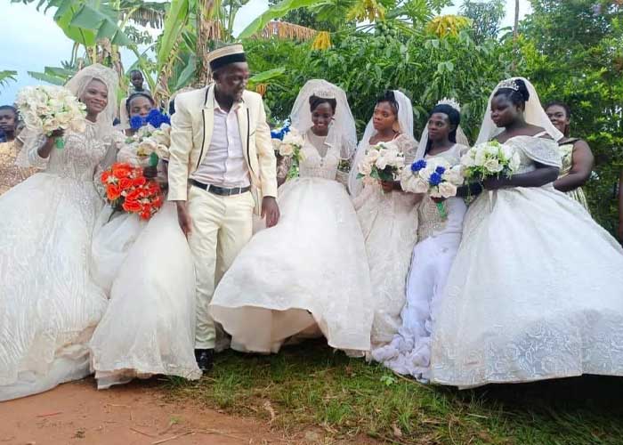 Hombre se casa con siete mujeres el mismo día