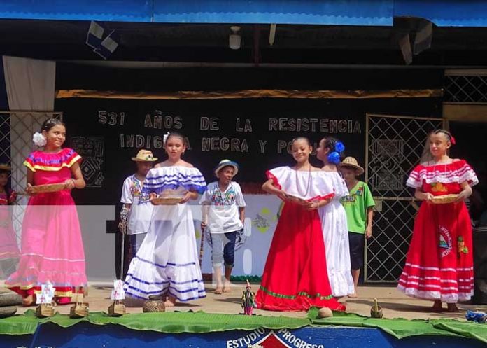 Managua: Colegio René Shick conmemora el día de la Resistencia Indígena, Negra y Popular