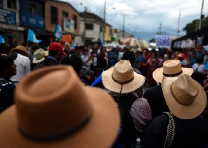 Foto: líderes indígenas de Guatemala en protestas /cortesía