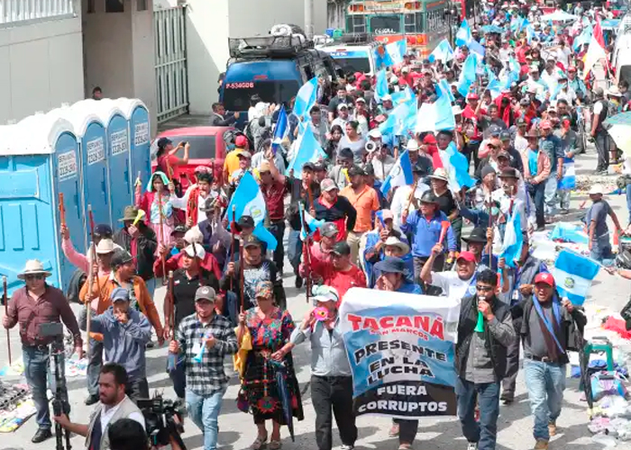 Foto: líderes indígenas de Guatemala en protestas /cortesía
