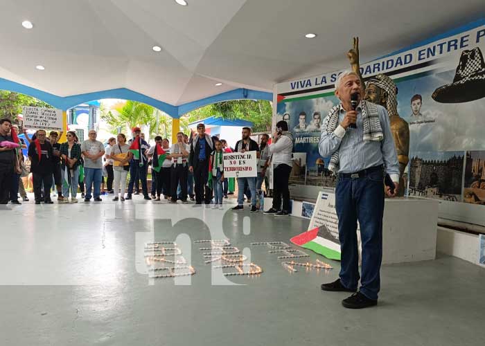 Foto: En solidaridad: Palestina y Nicaragua unidos en vigilia por la paz en Gaza / TN8