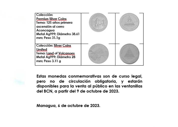 Foto:Banco Central de Nicaragua emite monedas conmemorativas de colección /Cortesía