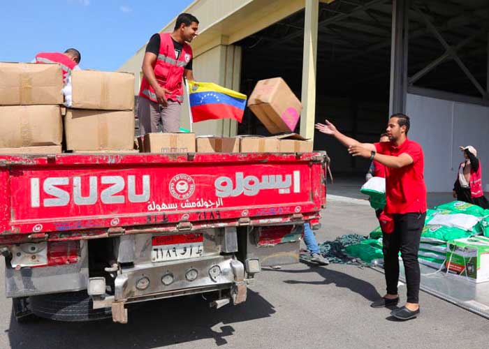 Venezuela envía 30 toneladas de ayuda humanitaria para Gaza