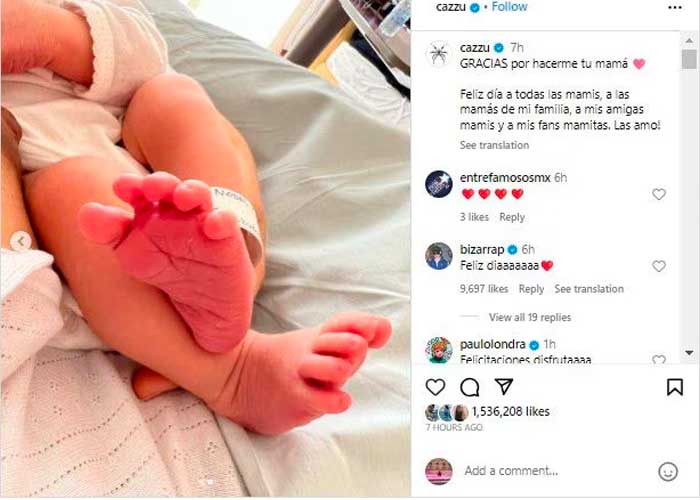 Cazzu publica nuevas fotos de su bebé