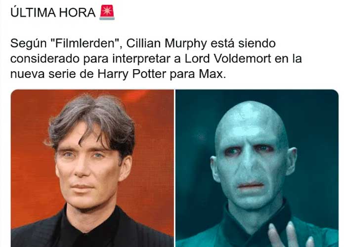 Cillian podría interpretar a Lord Voldemort en Harry Potter