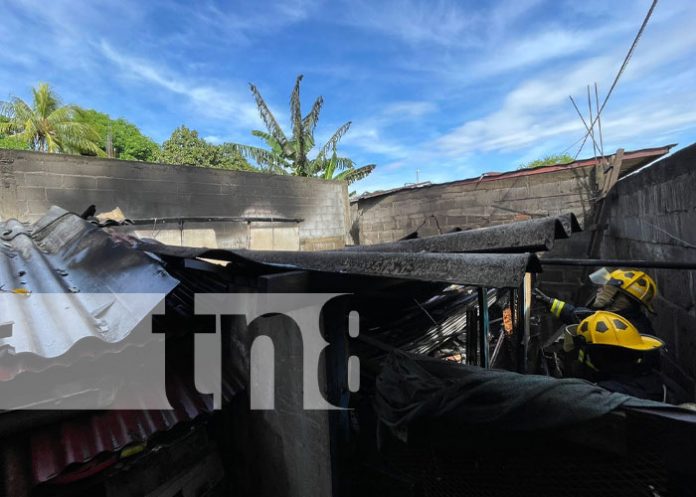 Foto: Incendio en una vivienda del barrio Walter Ferreti, Managua / TN8
