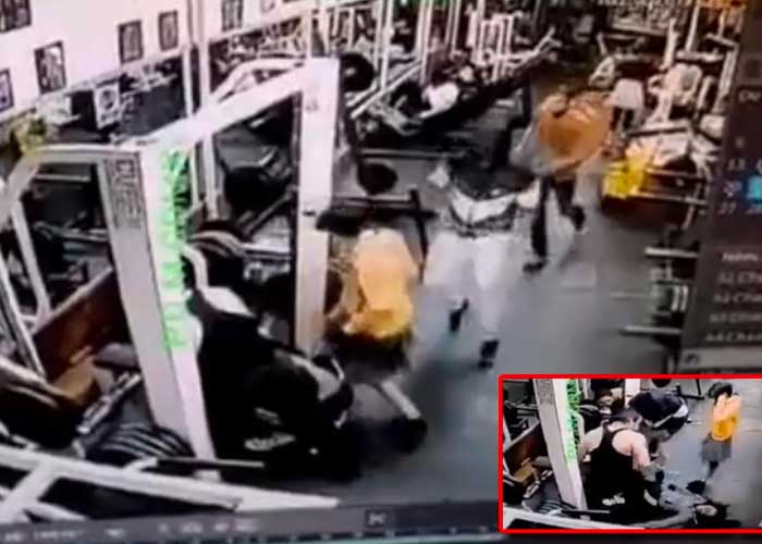 Barra le cae en el cuello en un gimnasio en México