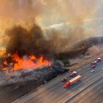 Como si fuera "película", Apocalíptico incendio en autopista de Los Ángeles