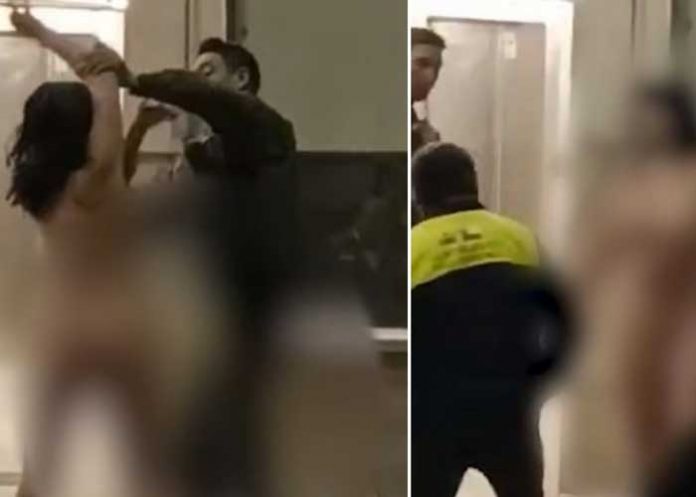 Mujer desnuda ataca a viajantes en aeropuerto de Chile