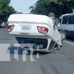 Foto: Vuelco de vehículo en la Carretera a Masaya, jurisdicción Managua / TN8