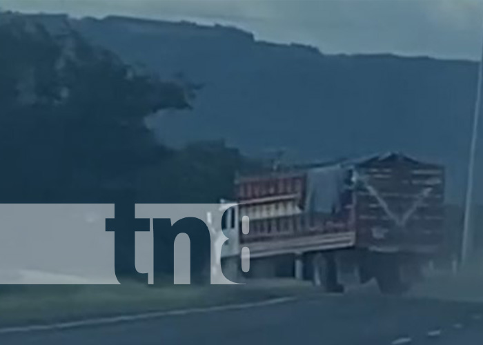 Foto: ¿Descuidado, cansado o distraído? Camionero cuadrea en plena marcha para no volcarse