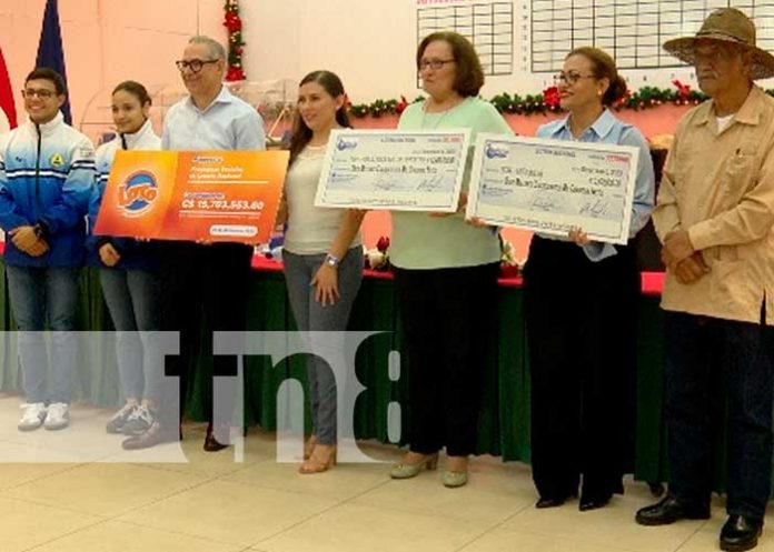 Foto: Lotería Nacional entrega 282 millones de córdobas para programas sociales / TN8