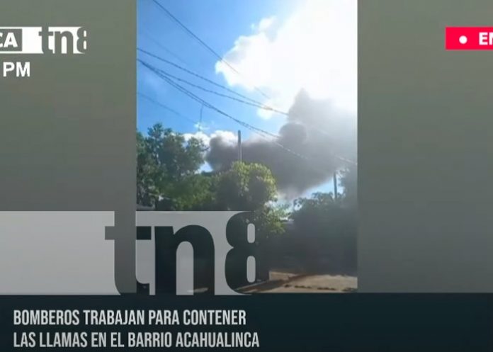 24 de diciembre con voraz incendio en bodega de barrio Acahualinca-Managua