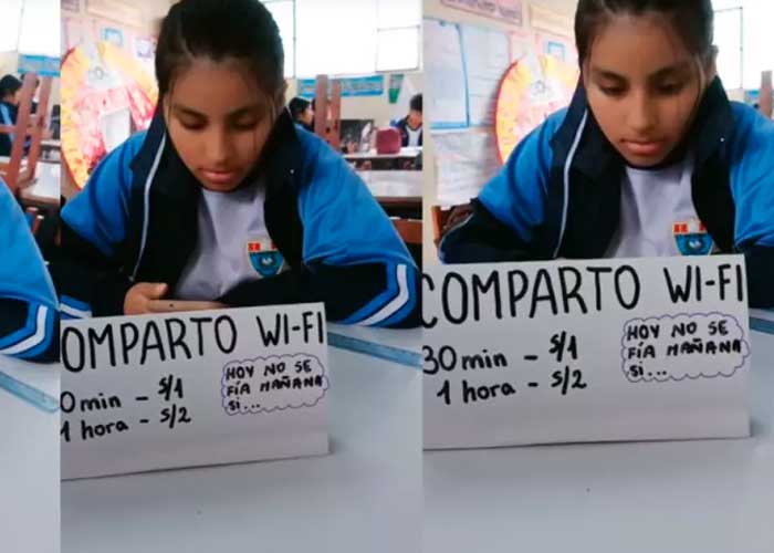 Alumna de secundaria alquila wifi a sus compañeros de clase