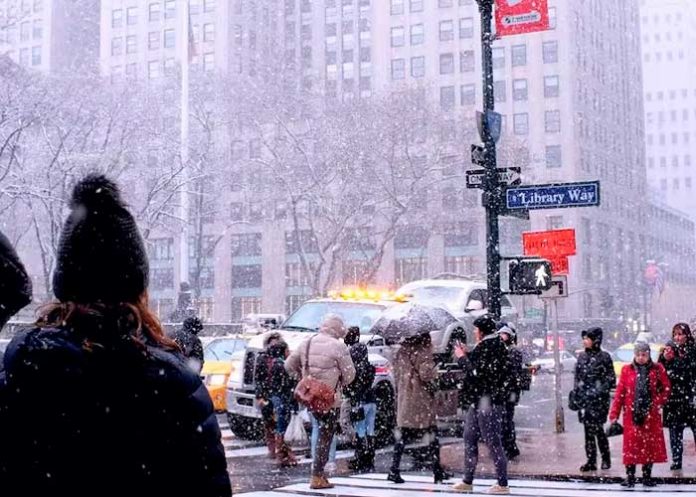 Foto: Inesperada nevada sorprende a Nueva York /cortesía