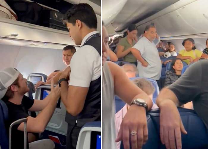 Foto: México: pasajero abre puerta de emergencia y se posa en ala del avión/Cortesía