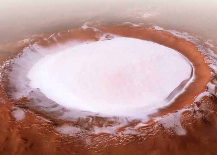 Encuentran enormes depósitos de hielo en el ecuador de Marte