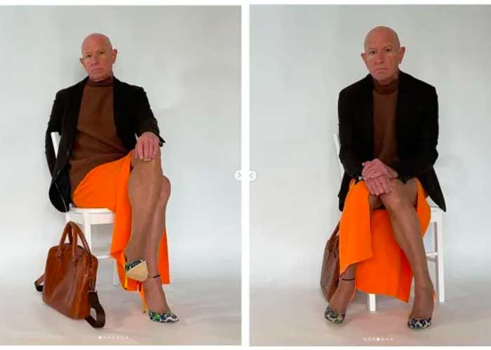 Hombre desafía los estereotipos al usar falda y tacones