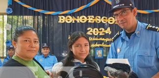 Foto: Material escolar para hijos de policías en Nueva Segovia / TN8
