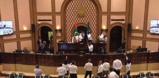 Pelea entre Diputados en Parlamento de Islas Maldivas