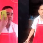 Taquero amenaza con un cuchillo a una clienta de su puesto (Video)