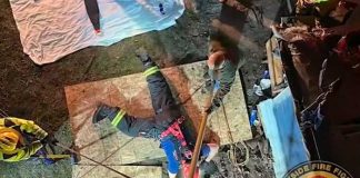 Bomberos rescatan a mujer que cayó en un agujero de 40 pies en Mabton