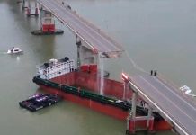 Cinco muertos en China por el choque de un buque con un puente