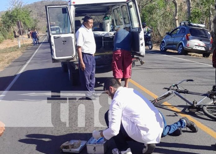 Foto: Ciclista de 65 años embestido por una camioneta en Comalapa, Chontales/TN8